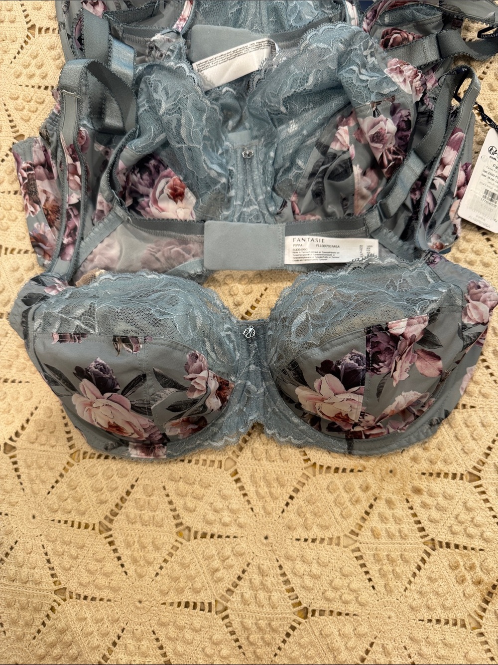 Fantasie Dusty Blue Floral Lace Underwire Bra